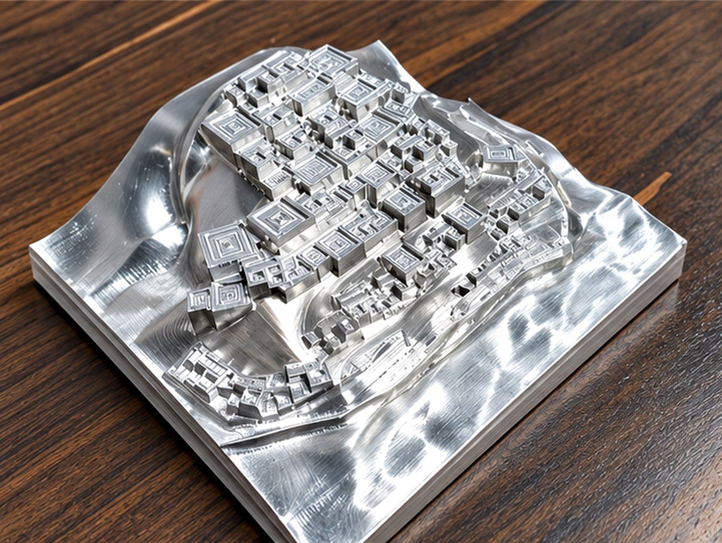 Machined aluminium relief component